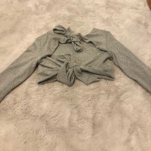 Backless long sleeve crop top